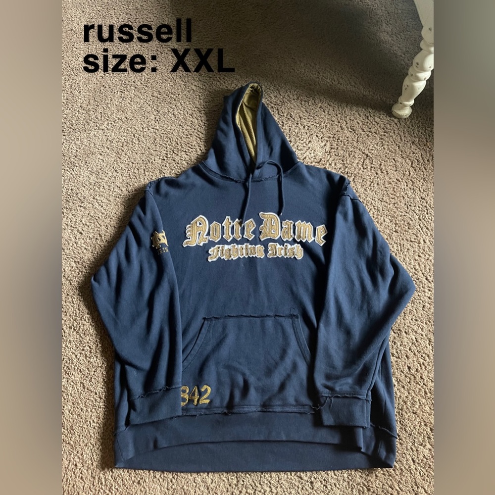 Navy Blue and Gold Russell Notre Dame Hoodie